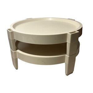 Tupperware Divide-A-Rack Pie Stacker Carrier Tray Almond Vintage